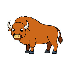 Obraz premium Bison cartoon vector illustration
