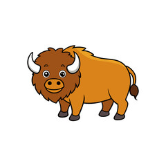 Fototapeta premium Bison cartoon vector illustration