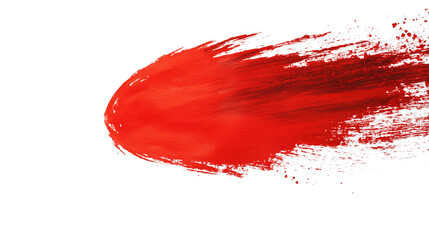 - A Red paint brush in the shape of a red Japanese sun, isolated on Transparent  PNG format Background. Generative AI 