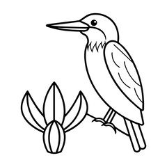 A kingfisher with cactus silhouette art 