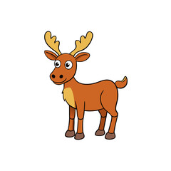 Fototapeta premium Elk cartoon vector illustration