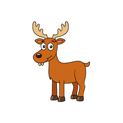 Fototapeta premium Elk cartoon vector illustration
