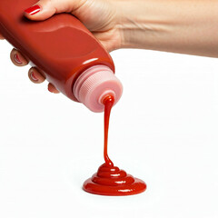 Naklejka premium pouring red liquid ketcuo