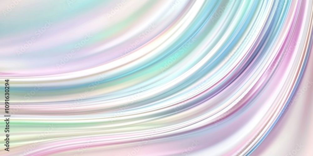 Aufkleber iridescent pastel waves creating a soft, flowing abstract pattern