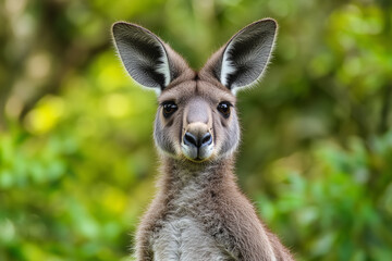 Obraz premium Close up of a kangaroo in a lush zoo environment