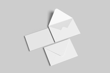 Fototapeta premium Clean Post Card and Envelope Mockup for showcasing your design to clients