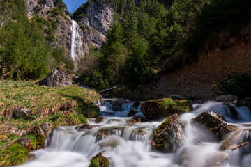 View to dalfazer waterfall during Austrian Spring time