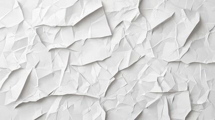 Obraz premium Crumpled White Paper Texture Background Abstract 3D Render