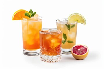 Fototapeta premium Drinks on white background
