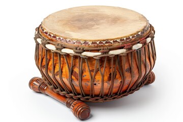 Indian drum on white background