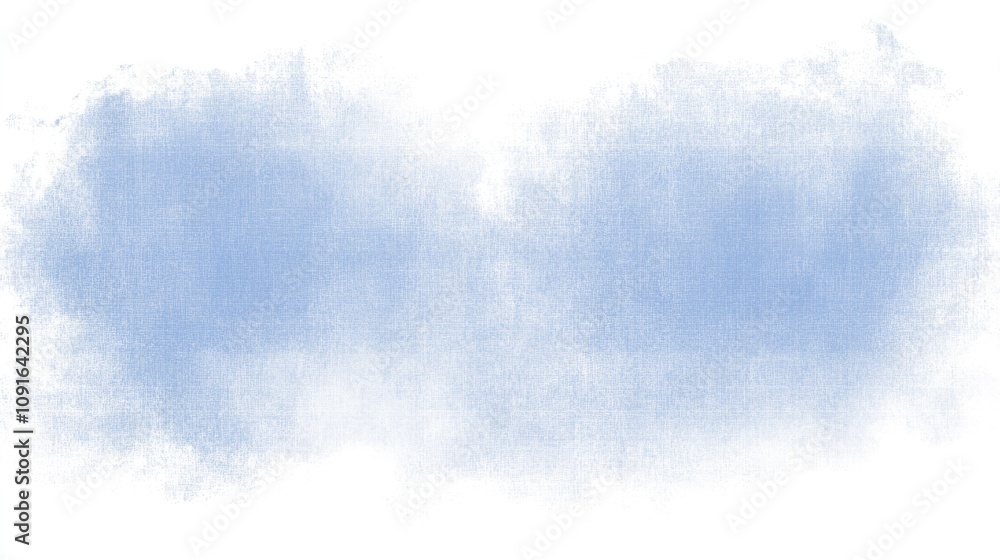 Poster a soft, pale blue watercolor painting dominates the frame. the color is unevenly distributed creatin
