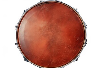 Top view of drum head isolated on white
