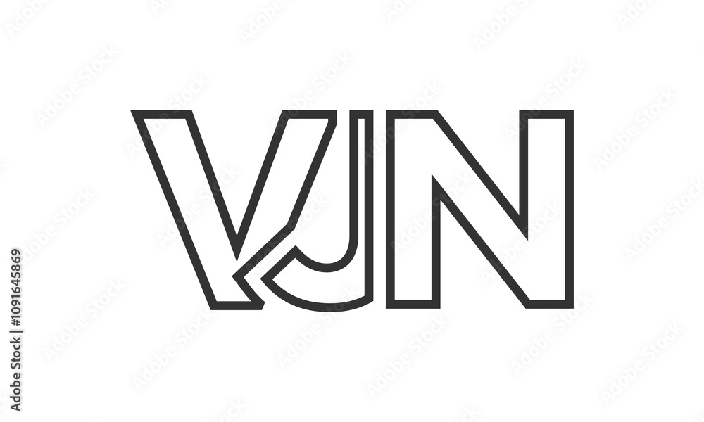 Fototapete vjn logo design template with strong and modern bold text. initial based vector logotype featuring s