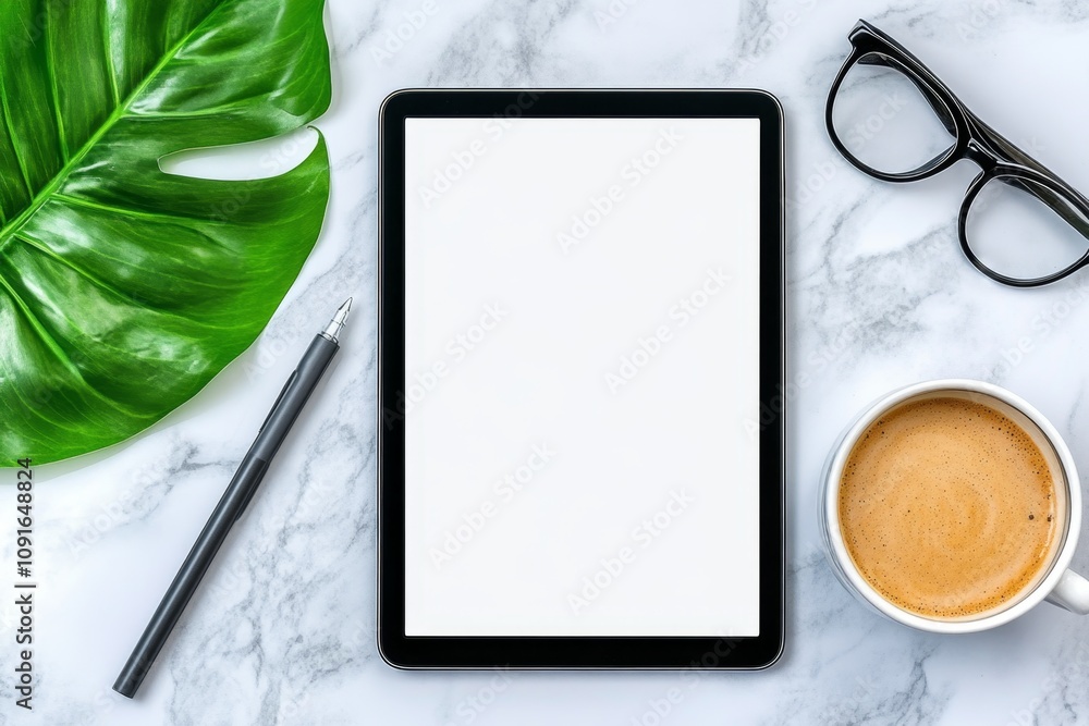 Aufkleber A minimalist digital agenda displayed on a tablet with no distractions, emphasizing clean design and focus