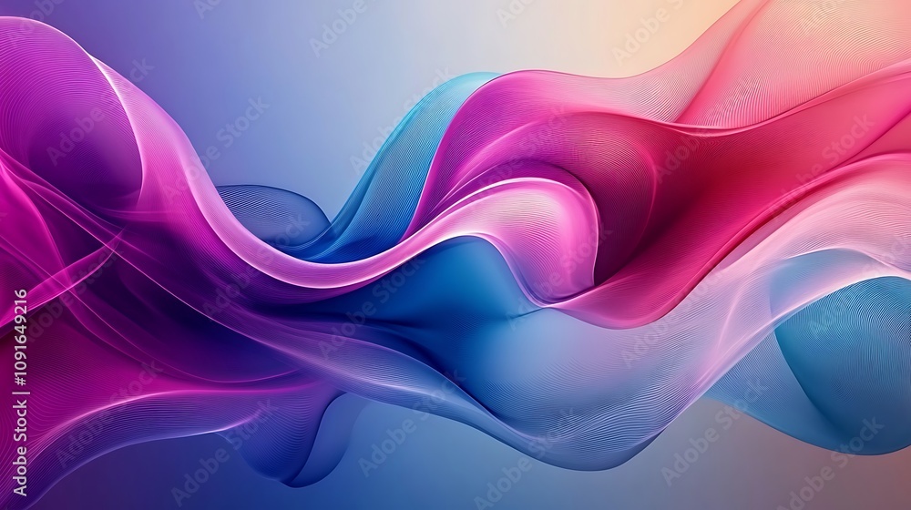 Poster beautiful colorful wave artwork crafted with vivid abstract flowing patterns image