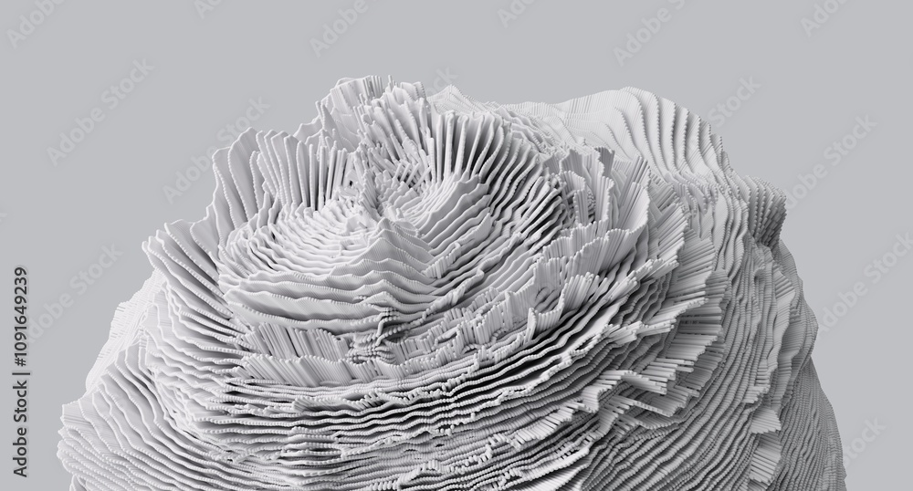 Aufkleber 3d render of abstract detailed shape. dynamic futuristic background.