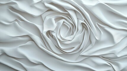 Obraz premium Elegant White Draped Fabric Texture Abstract Rose Design 3D Render