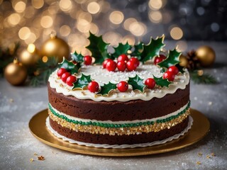 cake with christmas decorations