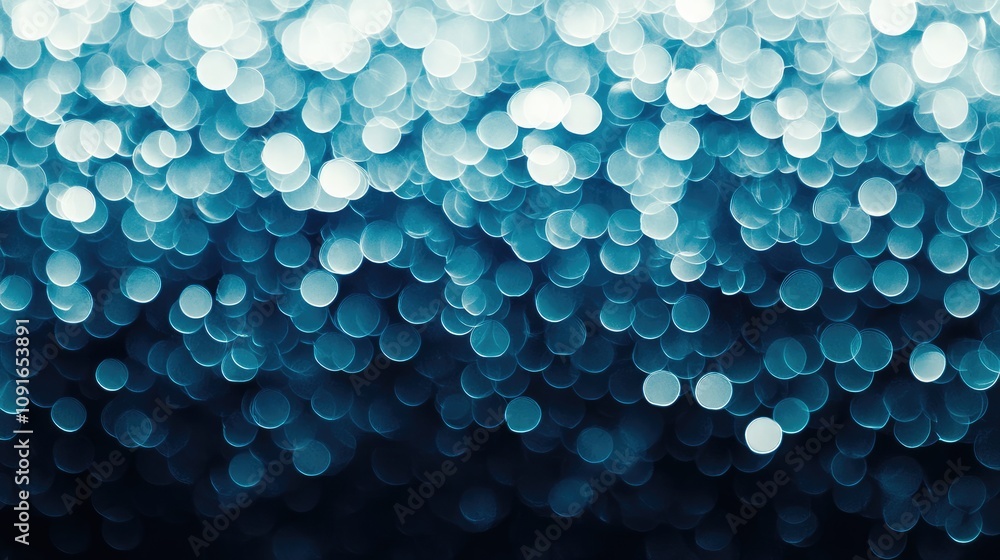 Aufkleber a mesmerizing array of blue bokeh lights twinkles against a darker backdrop, creating a captivating 