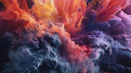 Abstract Cosmic Nebula Colorful Swirling Clouds