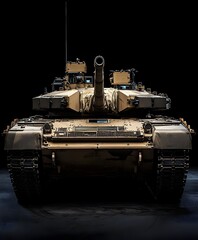 British Challenger 2 Tank in Studio Lighting, Elevated View