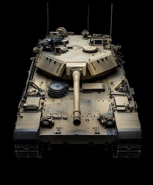 Elevated View of M1A2 Main Battle Tank with Rotating Turret
