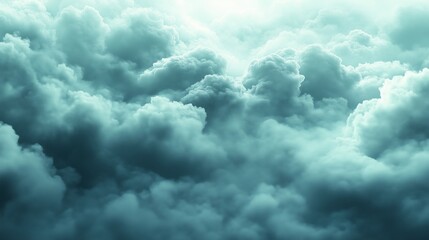 Fototapeta premium Dramatic storm clouds in the sky with teal tones