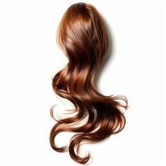 Naklejka premium Long healthy brown hair flowing isolated on white background