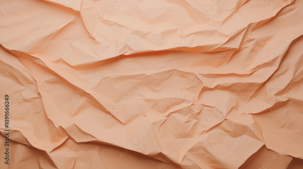 Poster peach crumpled paper texture abstract background design