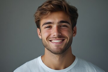 Fototapeta premium close up portrait of young smiling handsome guy