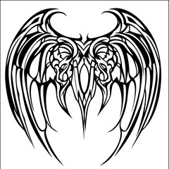 Black and white tattoo stencil designs, showcasing Symmetrical and bold lines with clean, sharp details ideal for stencil application. Include a variety of styles: large chest pieces, arm bands