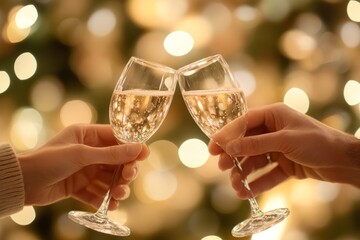 A joyful celebration filled with love unfolds as glasses clink together, creating a warm and festive atmosphere around us