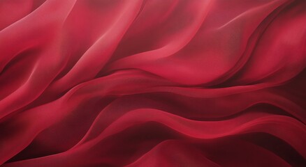 Fototapeta premium Flowing red fabric creates a soft and elegant texture for artistic backgrounds and designs