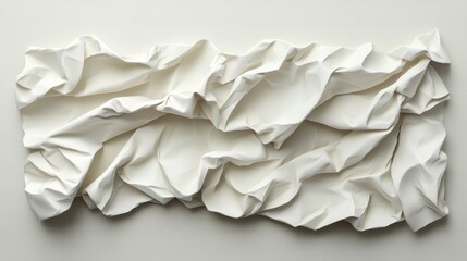 Obraz premium Abstract White Creased Paper Texture 3D Render Illustration Art Background
