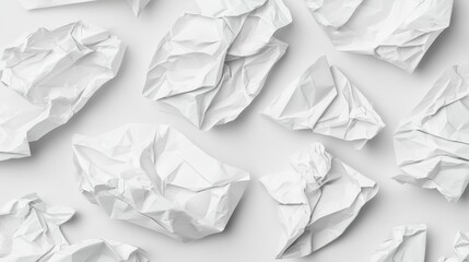 Obraz premium Crumpled White Paper Texture Background Abstract Design Minimalist Style