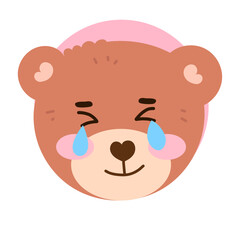 Fototapeta premium kawaii head brown bear cartoon different face expression design element