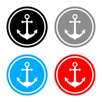 Anchor icon set, vector icon on white background