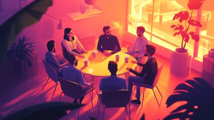 group of business people working together