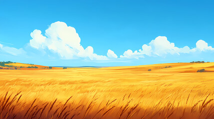 Fototapeta premium wheat field and blue sky