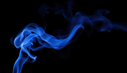 Obraz premium Mystical Blue Smoke Trail with Dynamic Movement on Dark Background