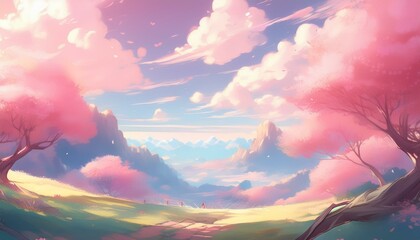 pastel pink color anime background