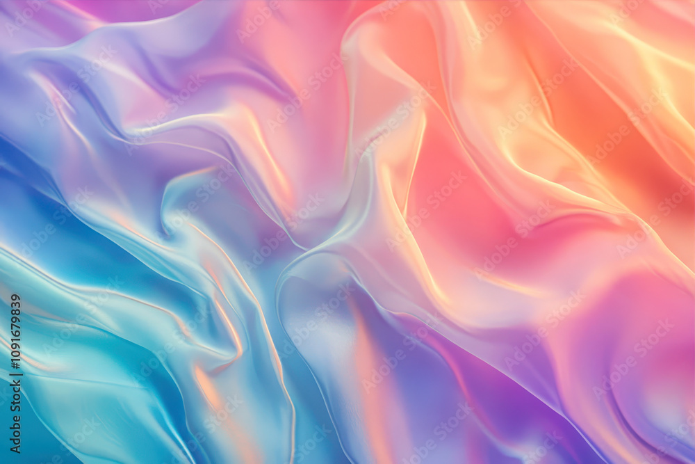 Aufkleber colorful gradient background with smooth waves of pastel hues creating a serene effect