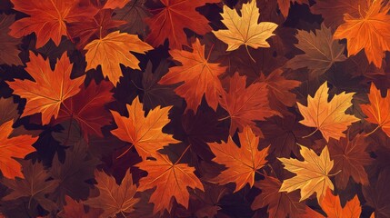 Fototapeta premium A Close-Up of Vibrant Autumn Maple Leaves