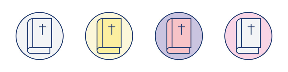 Fototapeta premium Bible icon Thin line flat illustration