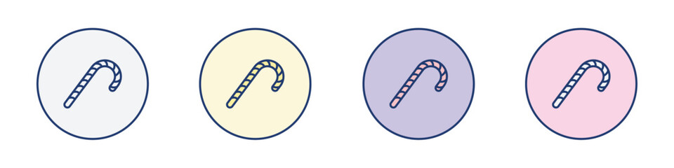 Candy Cane icon Thin line flat illustration