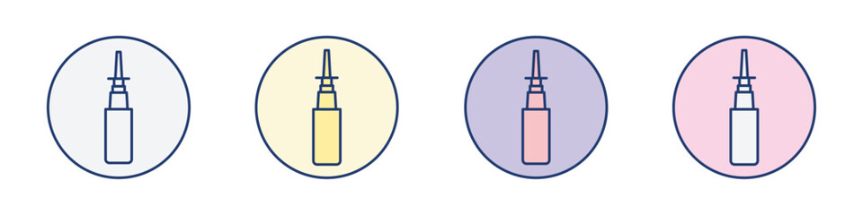 Nasal spray bottle icon Thin line flat illustration