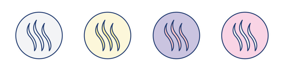 Obraz premium Smoke steam icon Thin line flat illustration