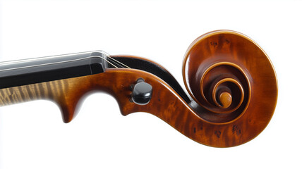 白い背景に置かれたクラシックバイオリン