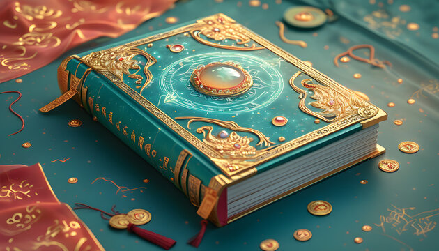Magical Book With Gold Design