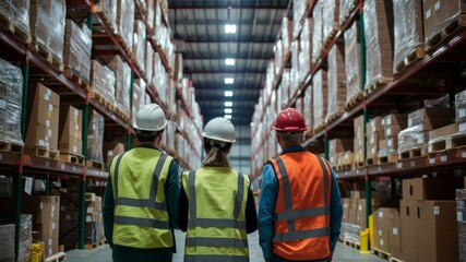 Fototapeta premium Warehouse Team Strategy Session 